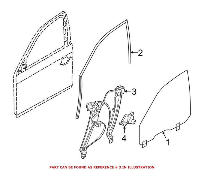 BMW Window Regulator - Front Passenger Side 51337182132